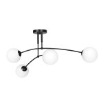 Emibig Plafondlamp Pregos Staal Zwart | Geschikt voor 4x E14 - Max 10W