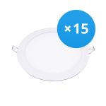 Voordeelpak 15x Bright Choice LED Downlight UltraSlim 15W 1200lm 110D - 840 Koel Wit | 190mm - Zaagmaat 175mm