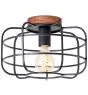 Brilliant Gwen Plafondlamp Metaal Hout Zwart | 300mm - Geschikt voor 1x E27