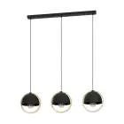 Eglo Hanglamp Callow Staal Hout Zwart Bruin | IP20 - Geschikt voor 3x E27 