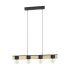 Eglo Hanglamp Bailrigg Staal Hout Zwart Bruin | IP20 - Geschikt voor 4x E27 