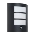 Eglo Wandlamp City Staal Zwart | IP44 - Geschikt voor 1x E27 - Bewegingssensor