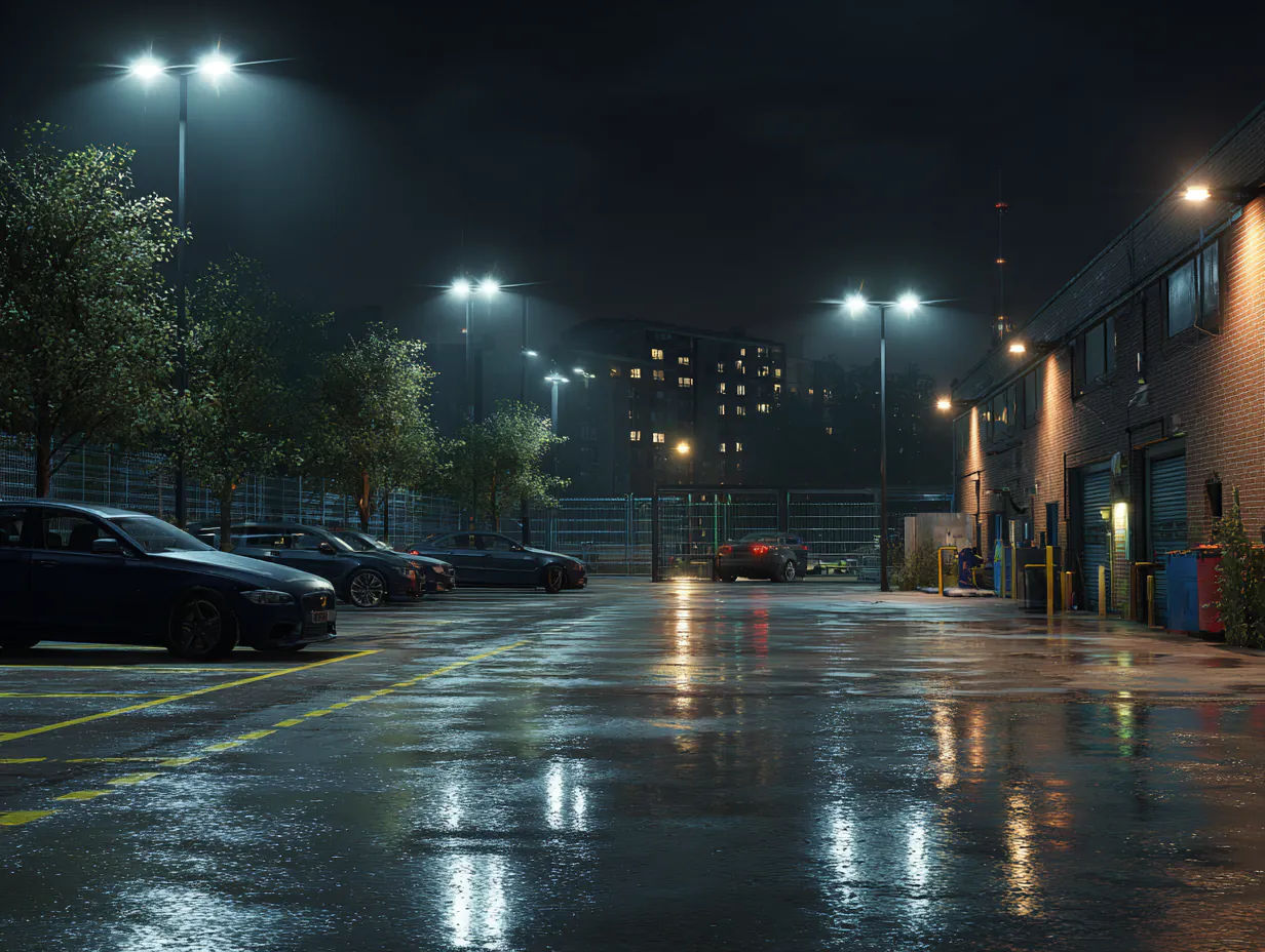 Straatverlichting parkeerplaats bedrijfsterrein